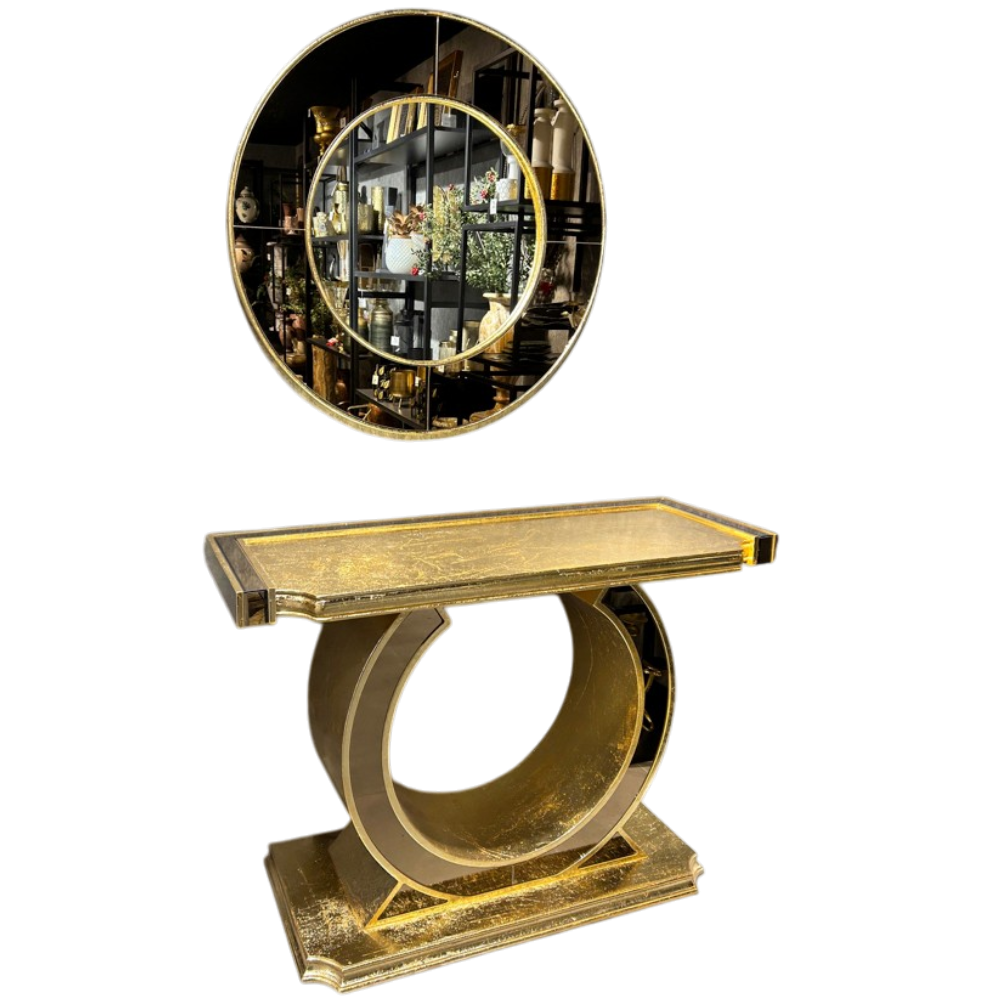 GOLD YUVARLAK AHŞAP DRESUAR TAKIMI  AK.WLT0450